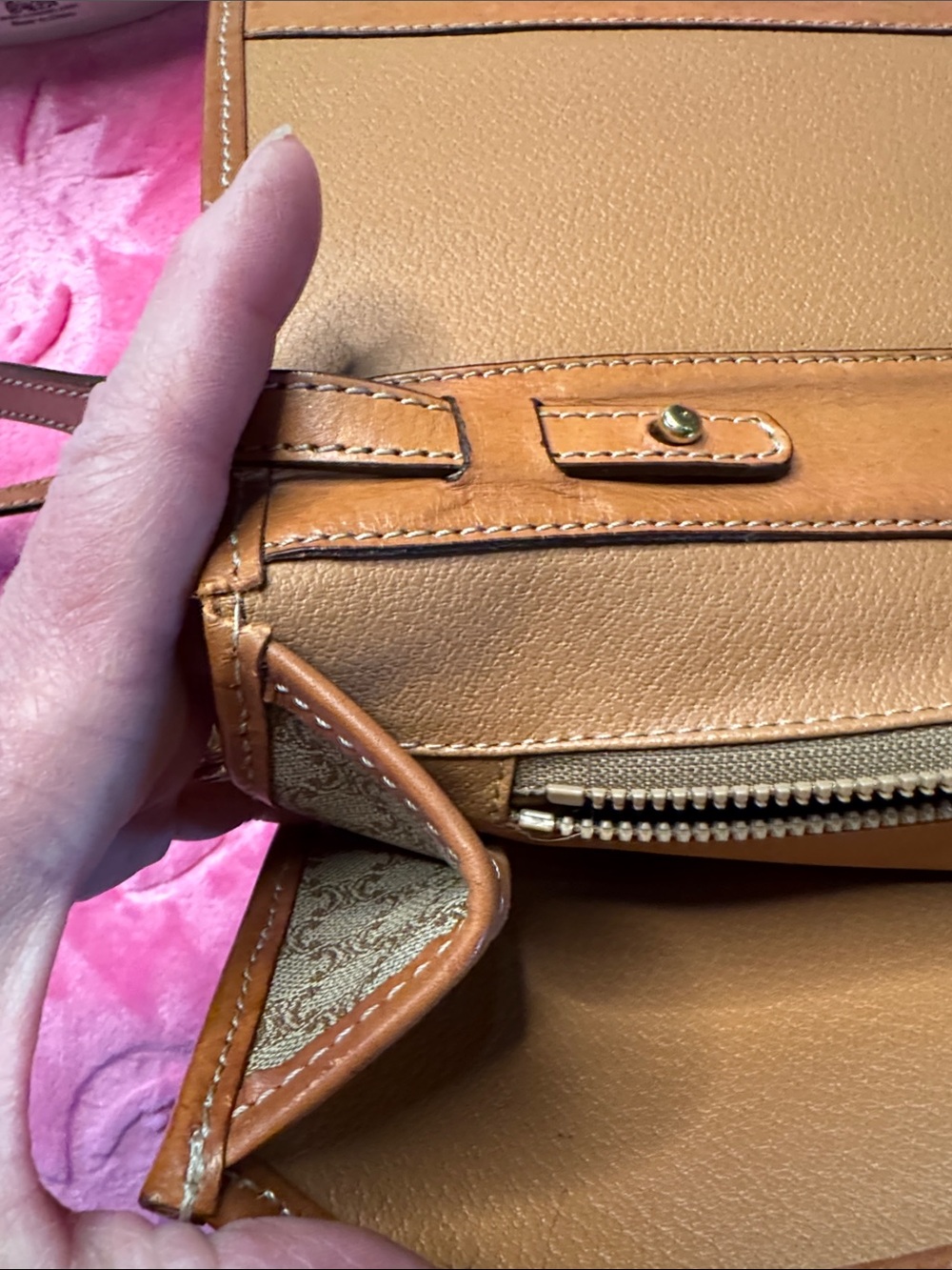 CELINE Macadam Triomphe Shoulder Bag Removable Strap, Logo Leather Band, Vintage - Picture 16 of 17